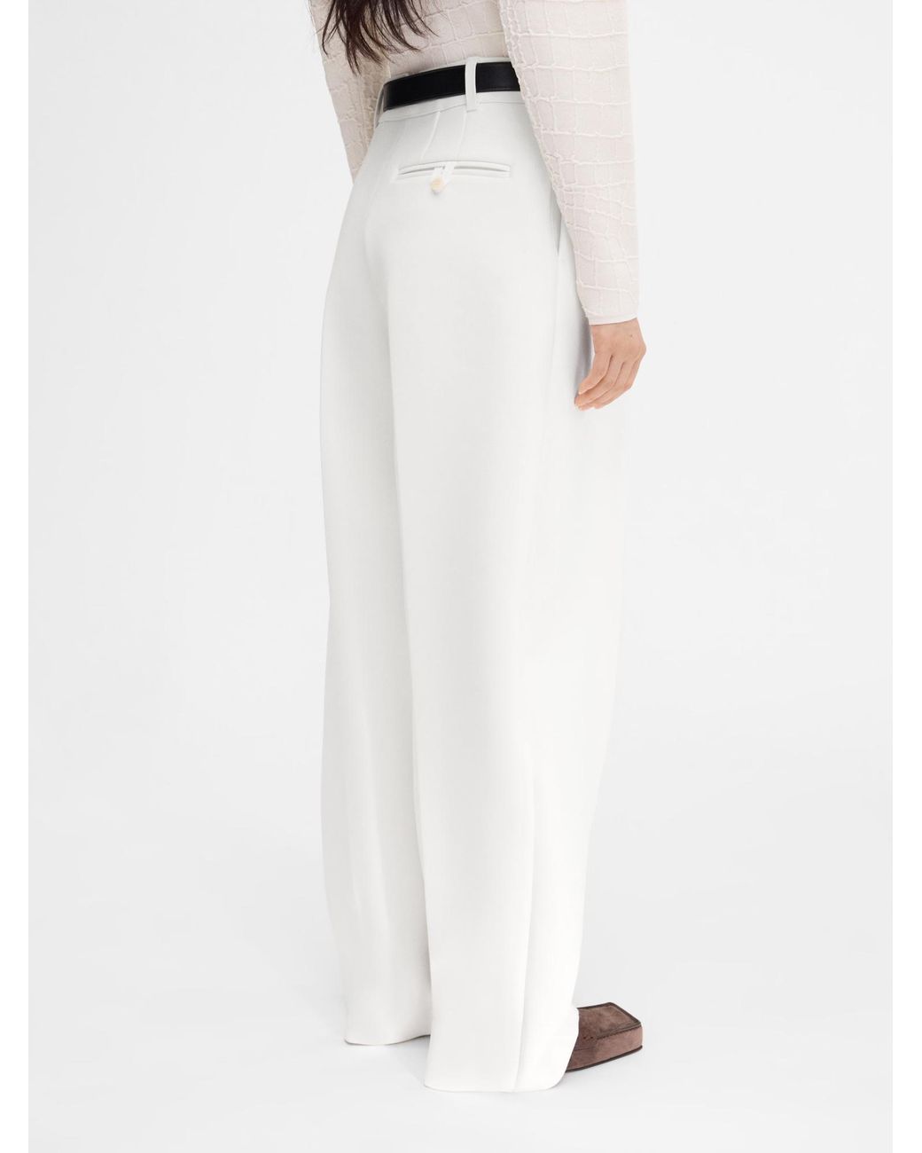 Jacquemus White The Ovalo Curved Leg Trousers