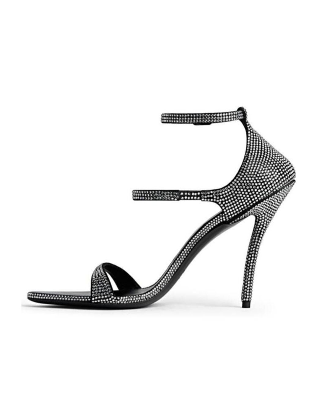 Balenciaga White Honey 110Mm Sandal With Rhinestones