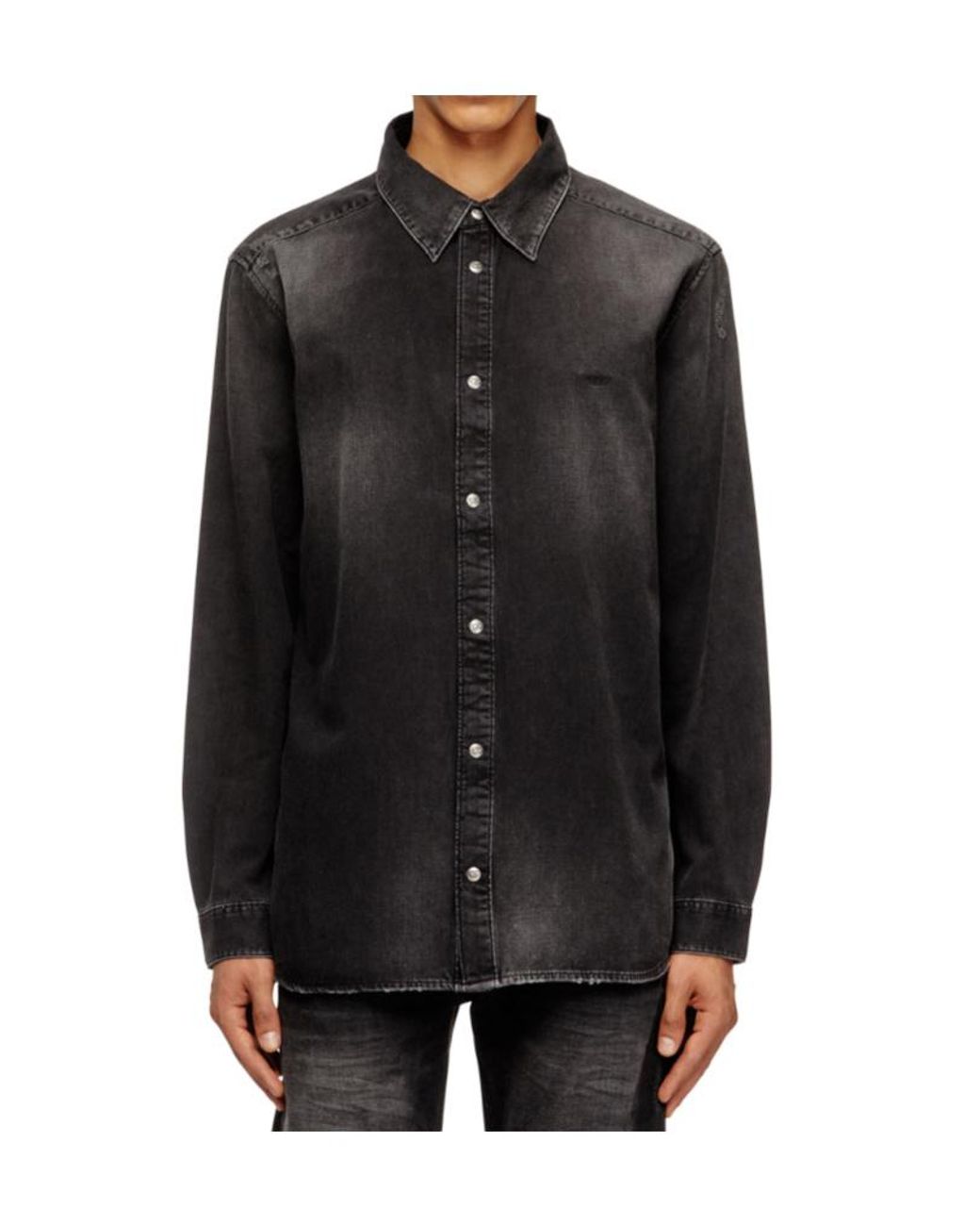 DIESEL Black D-Simply Long-Sleeve Denim Shirt for men