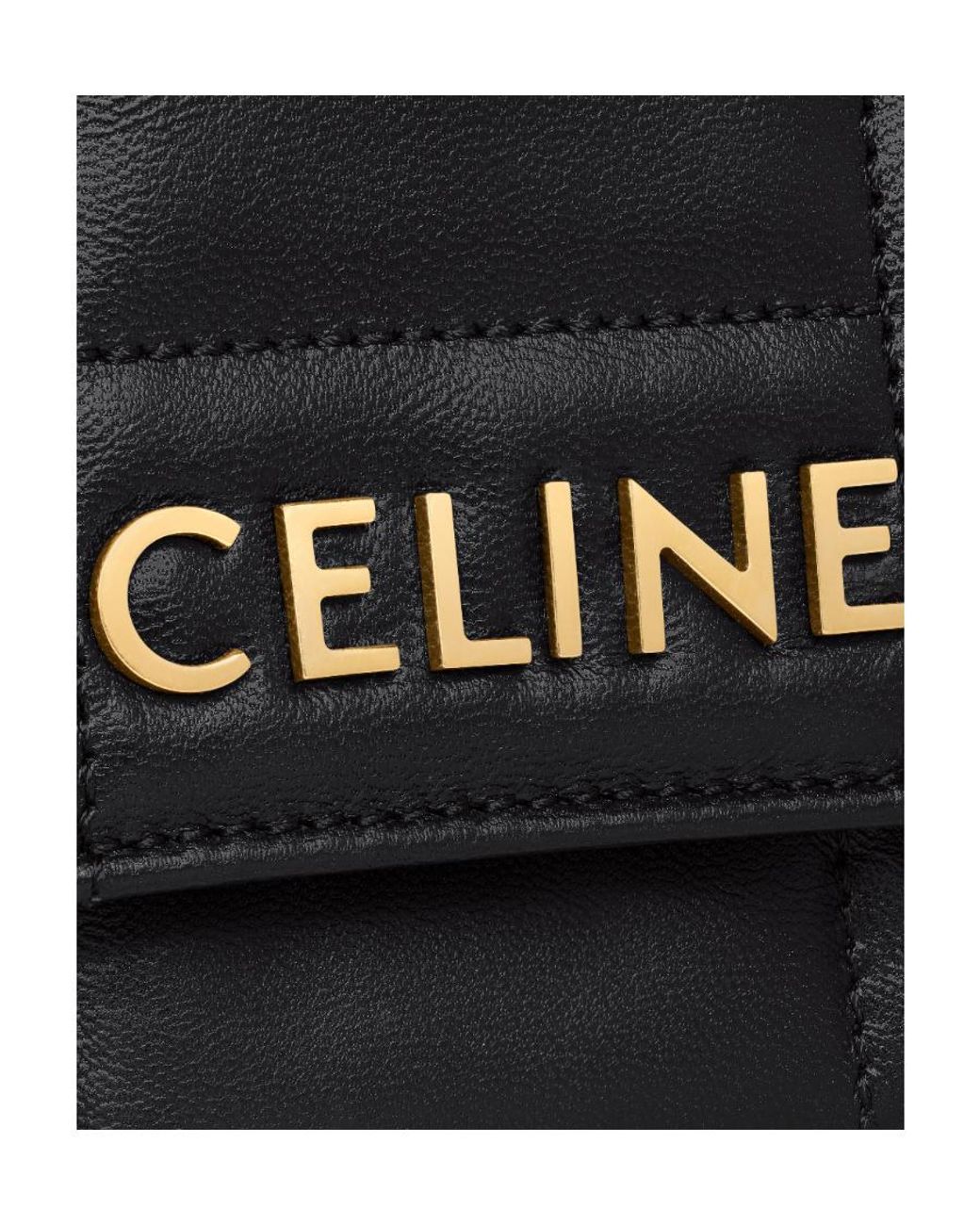 Céline Black Mini Shoulder Chain Matelasse Monochrome