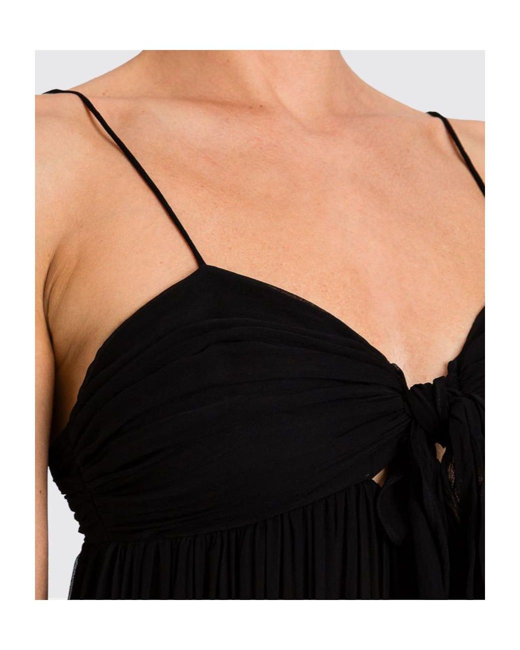 Twinset Black Bow-Detail Cut-Out Dress