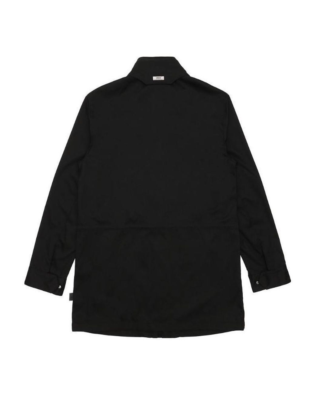 Armani Collezioni Black Removable Hat Logo Coat for men