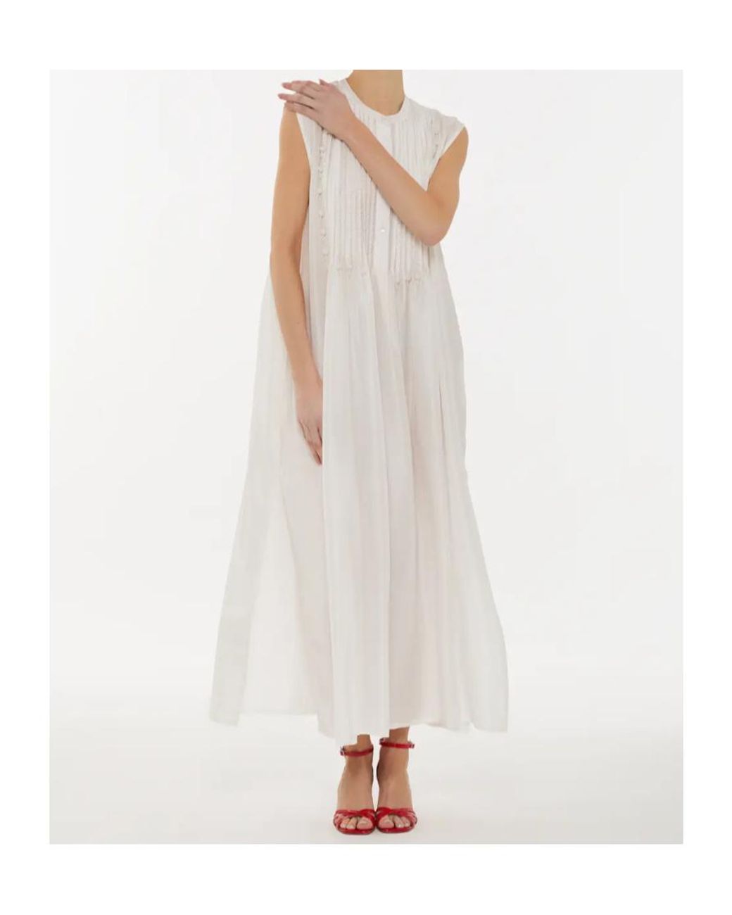 P.A.R.O.S.H. White Long Maxi Dress