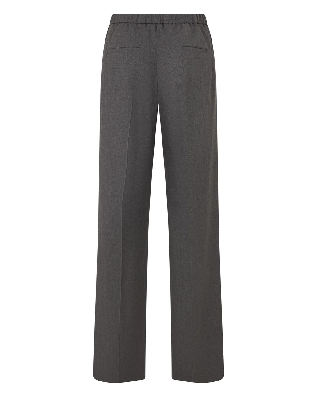 Peserico Gray Elastic-Waist Wide-Leg Pants