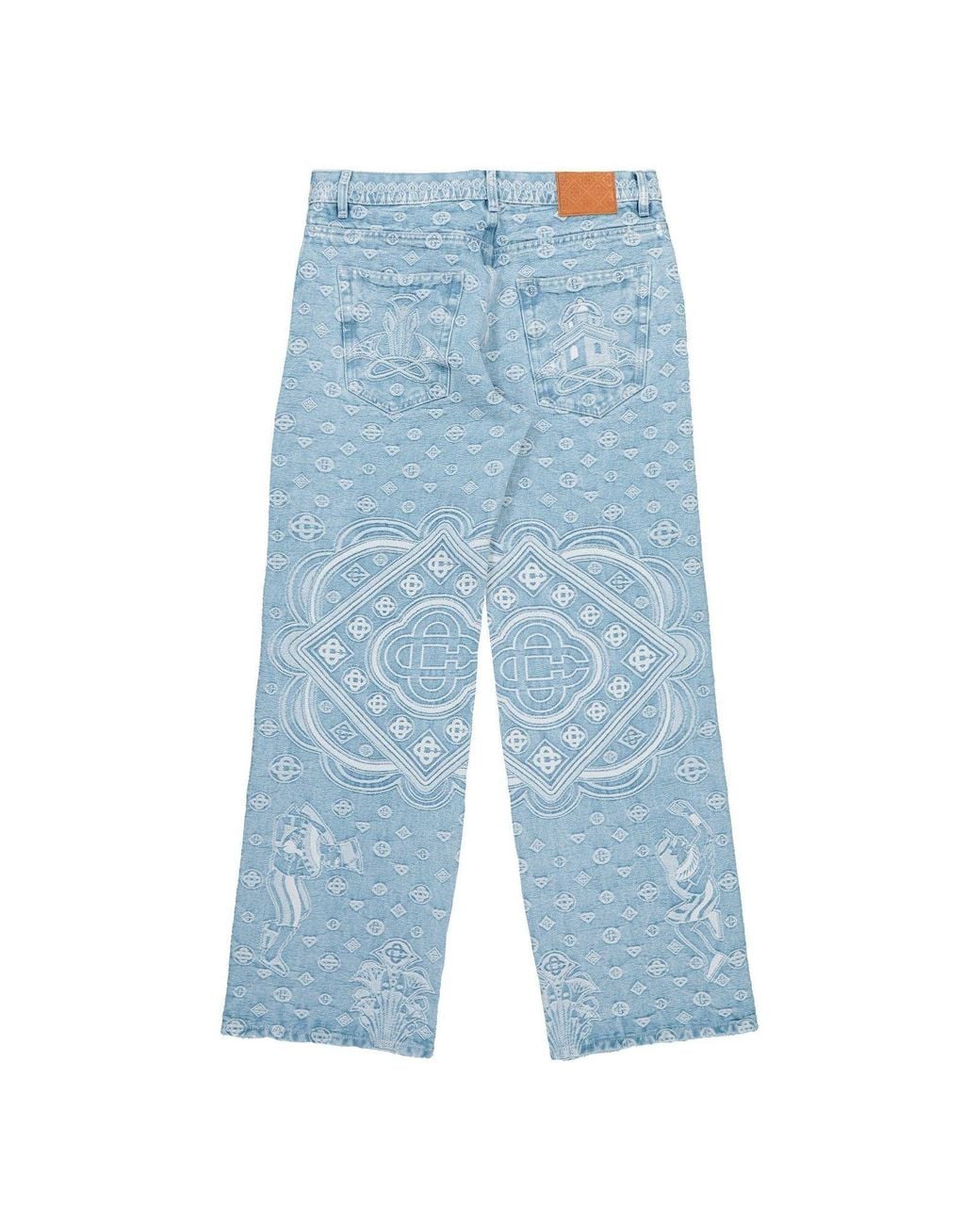 Casablanca Blue Carpet Jacquard Baggy Denim Jeans for men