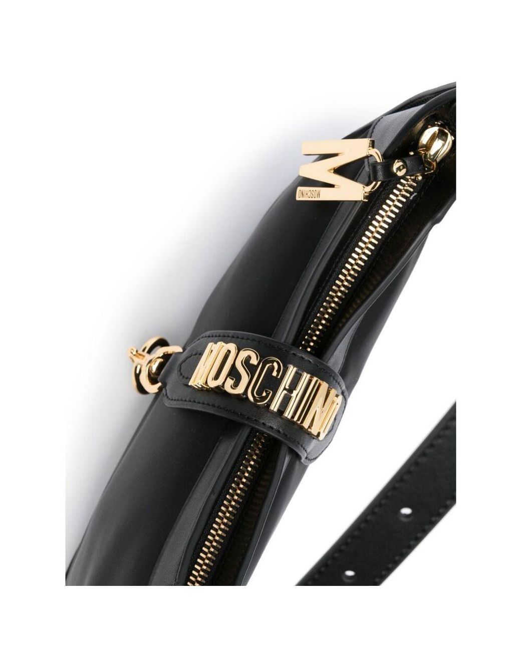Moschino Black Logo Lettering Hobo Bag