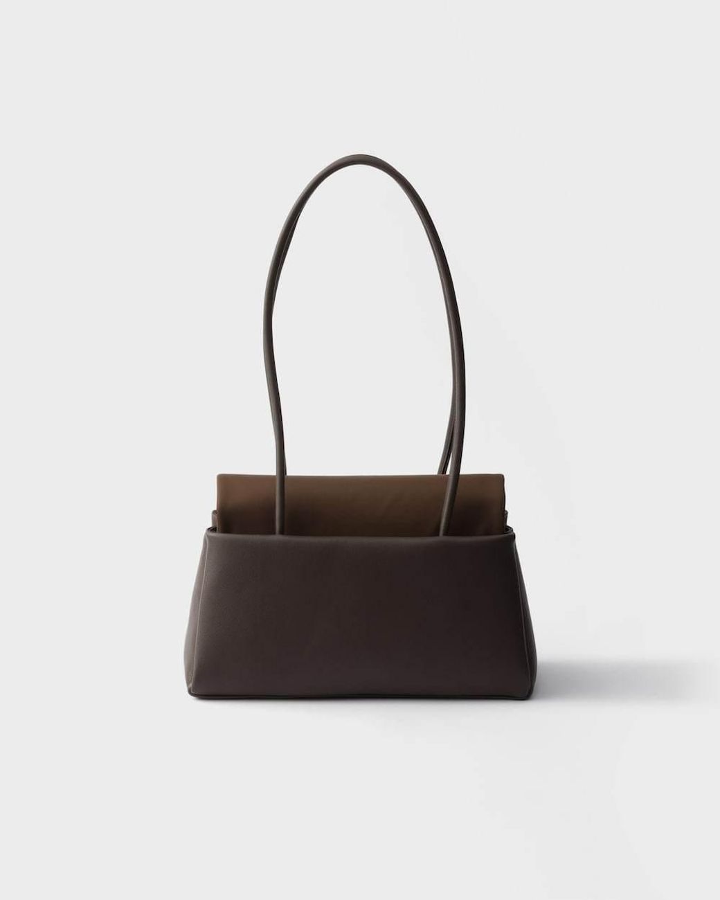 Prada Black Passage Medium Leather Bag With Re-Nylon Flap