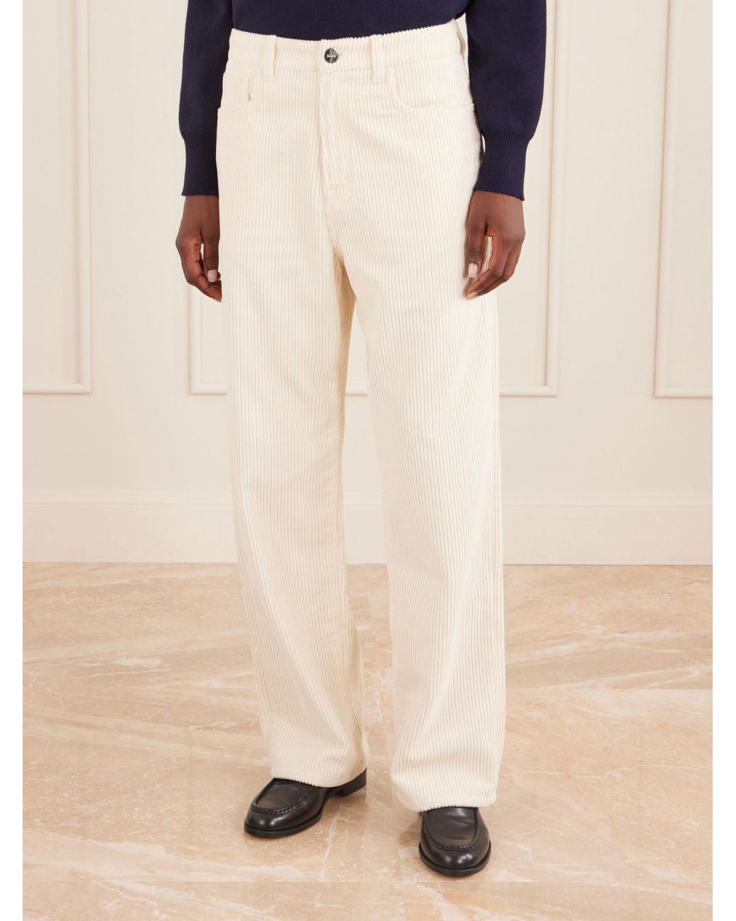 Rohe Natural Corduroy Wide-Leg Pants