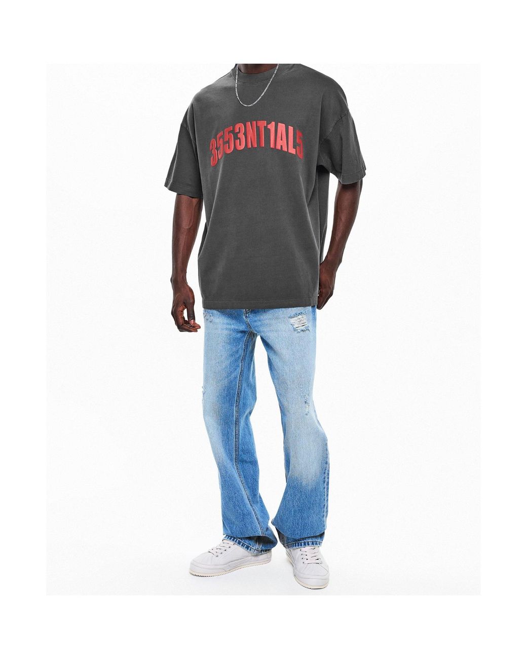 Fear Of God Gray Logo Detail T-Shirt for men