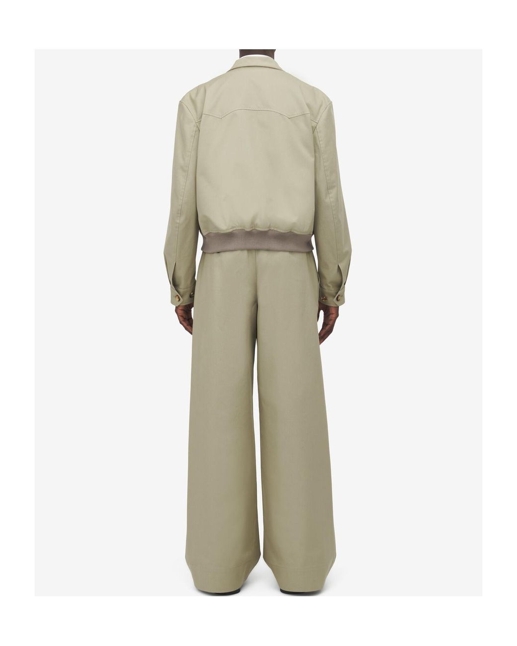 McQueen Natural Cotton Cropped Harrington Jacket for men