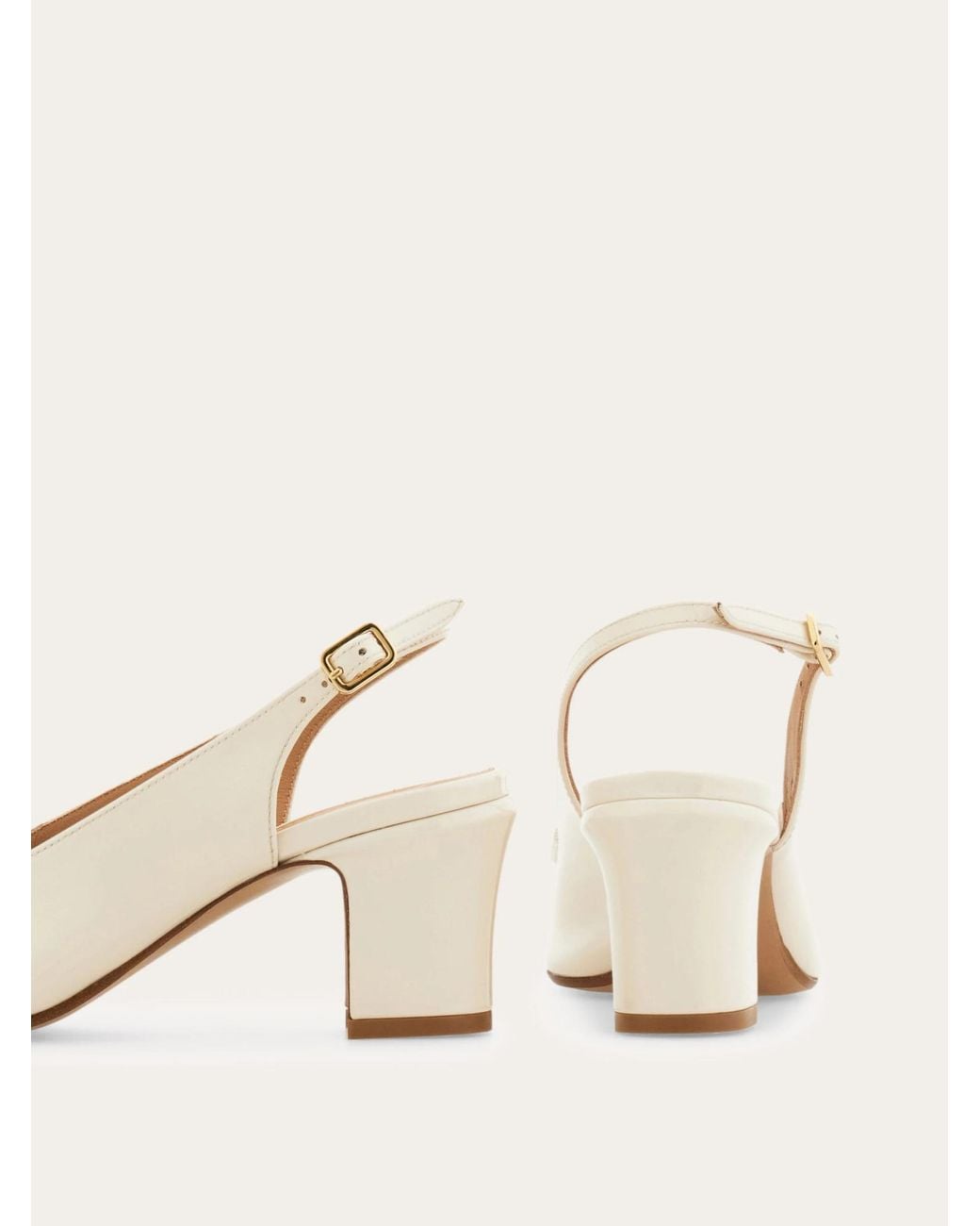 Ferragamo White Vara Bow Slingback Pump