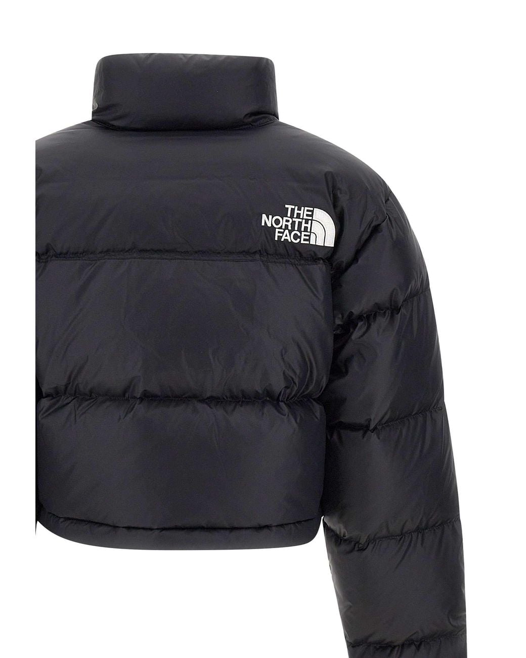 The North Face Blue Nuptse Cropped Padded Jacket