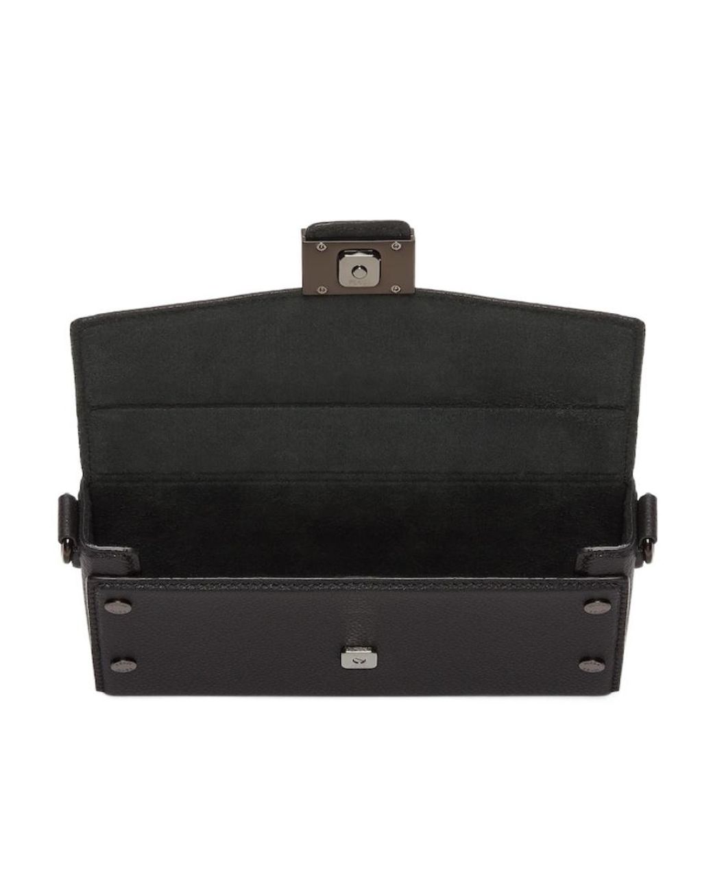 Fendi Black Baguette Soft Trunk Phone Pouch for men