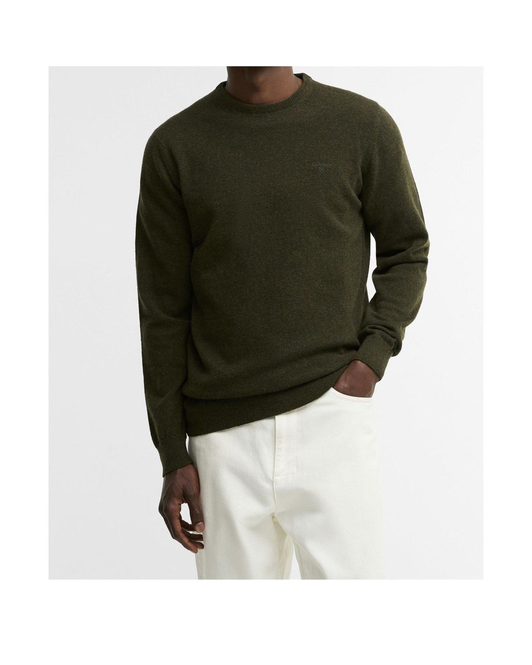 Barbour Green Crew Neck Knit Sweater for men