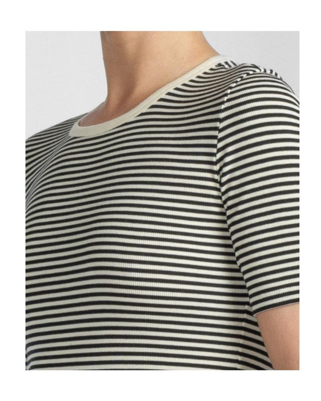 FRAME Gray Fine Rib Crewneck T-Shirt