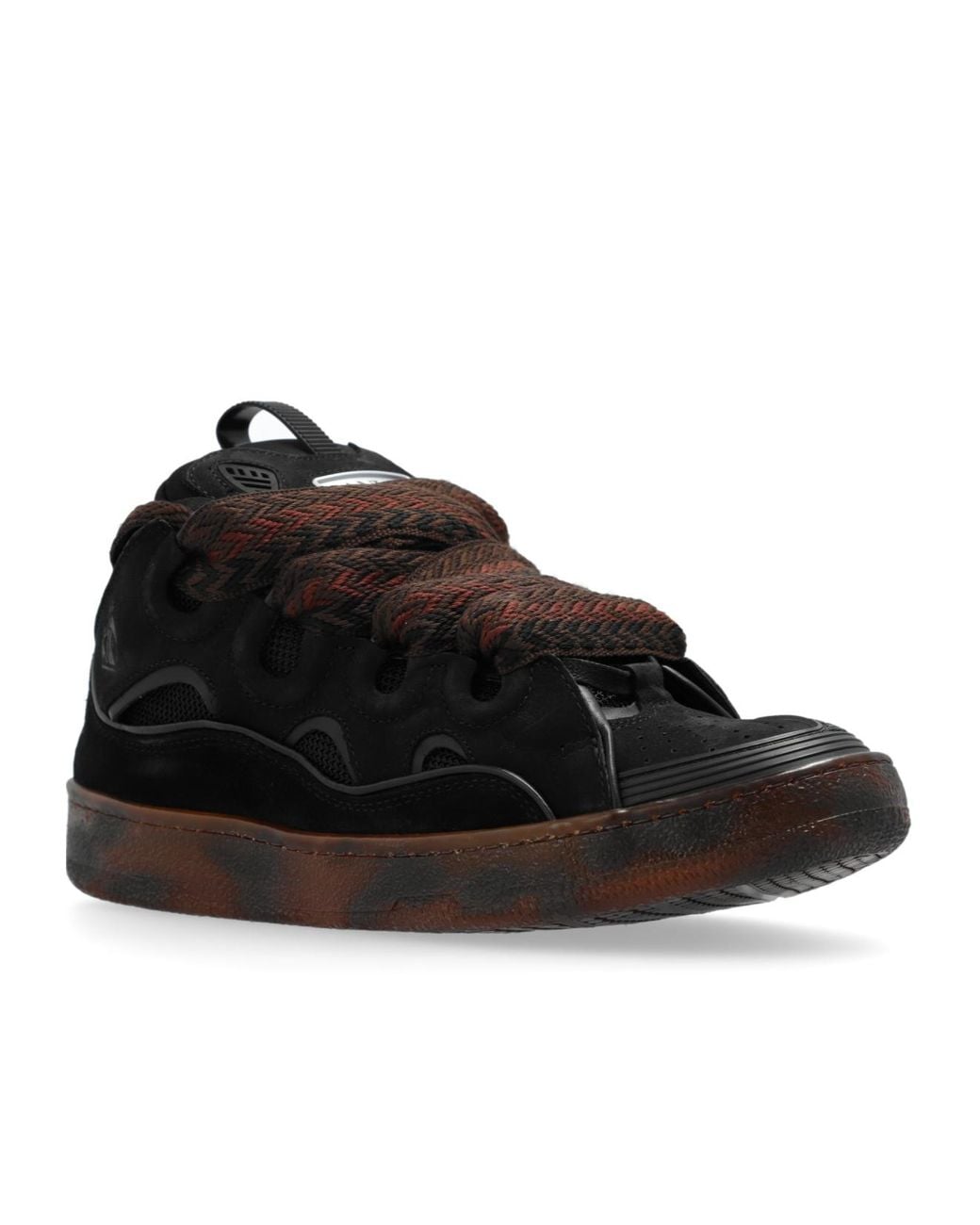 Lanvin Black Curb Lite Logo-Patch Sneakers