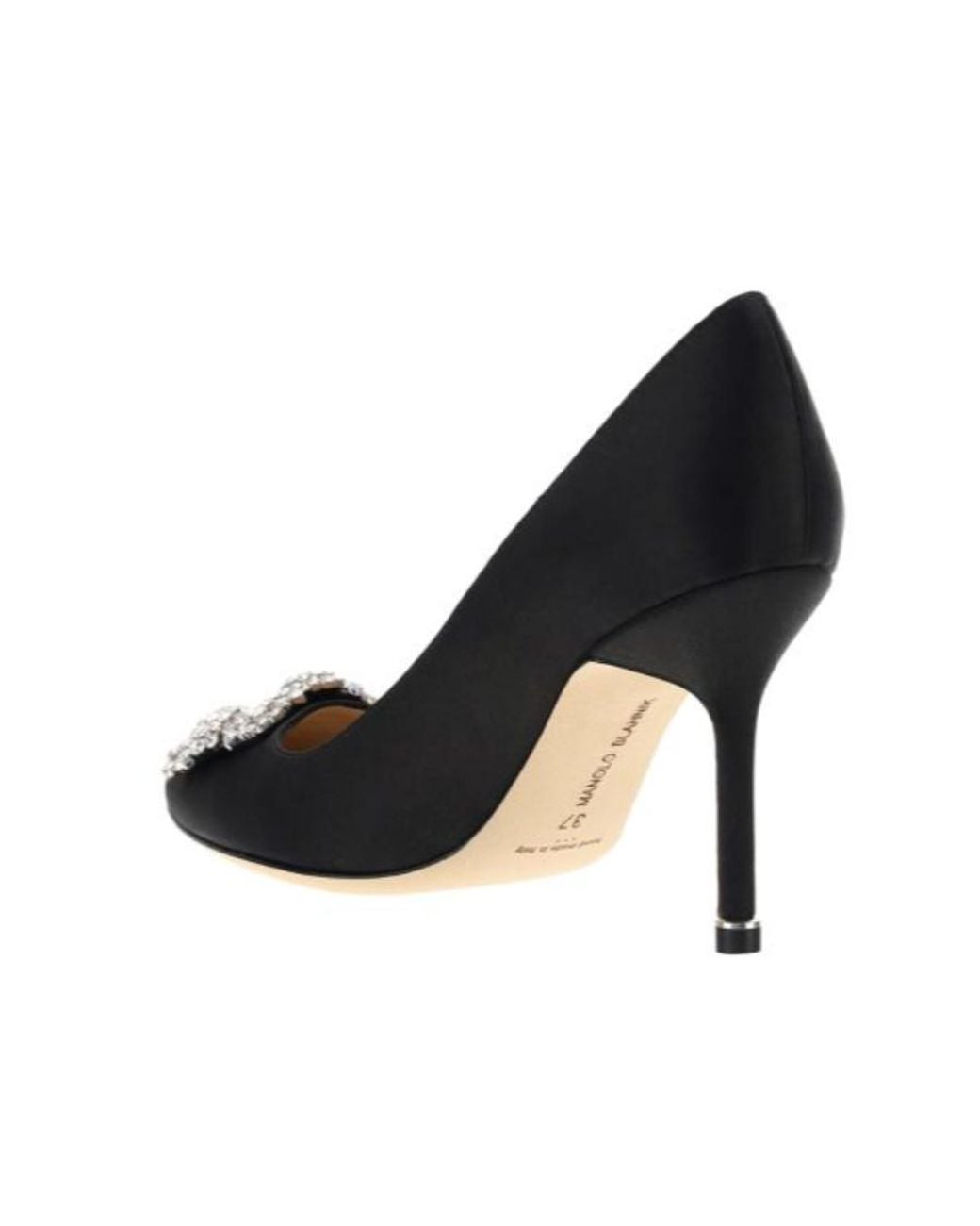 Manolo Blahnik Black Hangisi Embellished Buckle Pumps