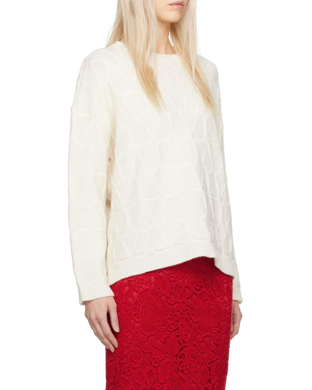 Valentino White Toile Iconographe Wool Jumper