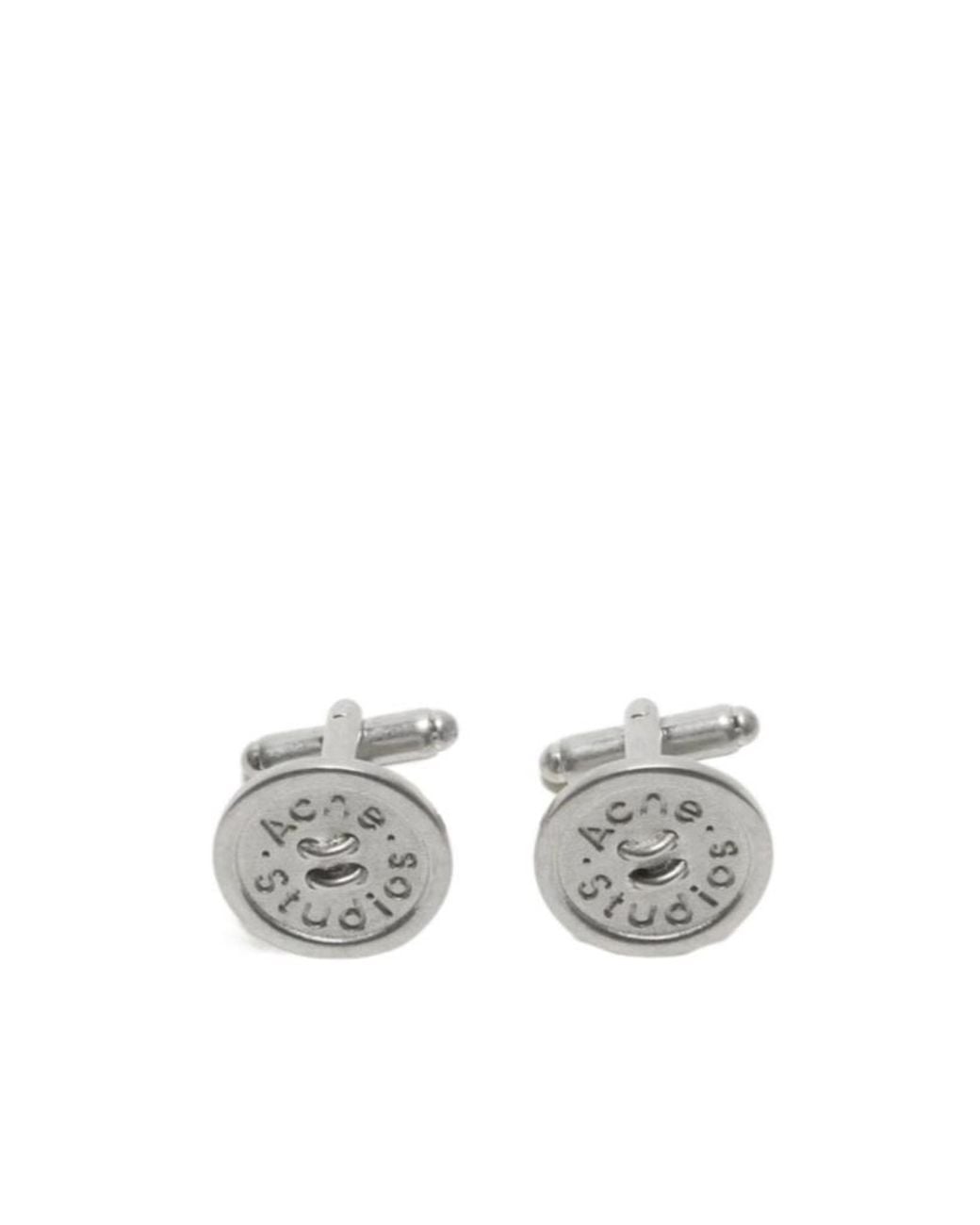 Acne White Button Cufflinks for men