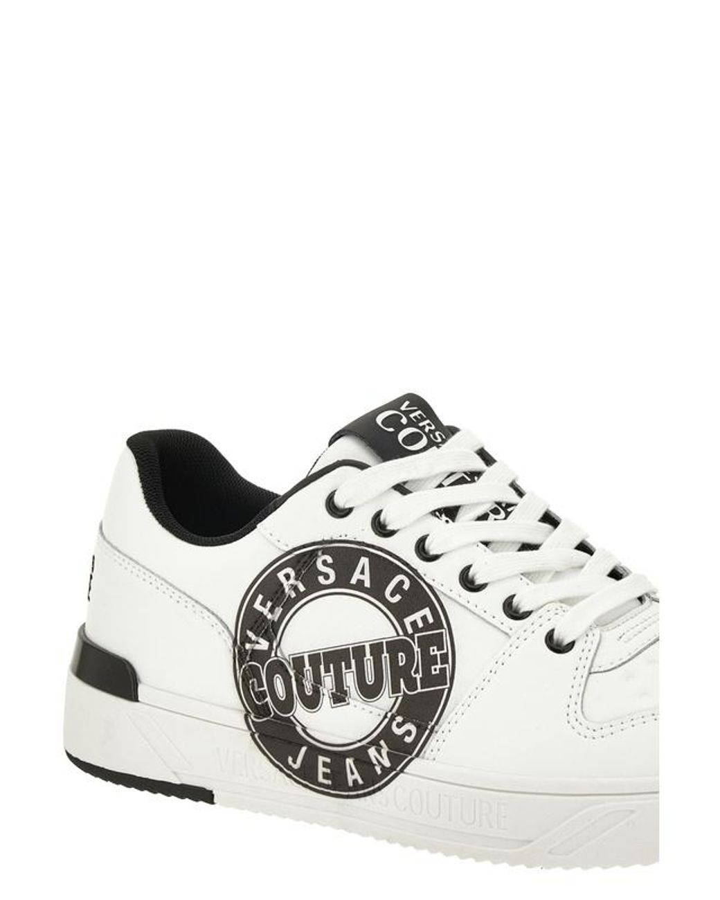 Versace Jeans White Logo-Print Sneakers for men