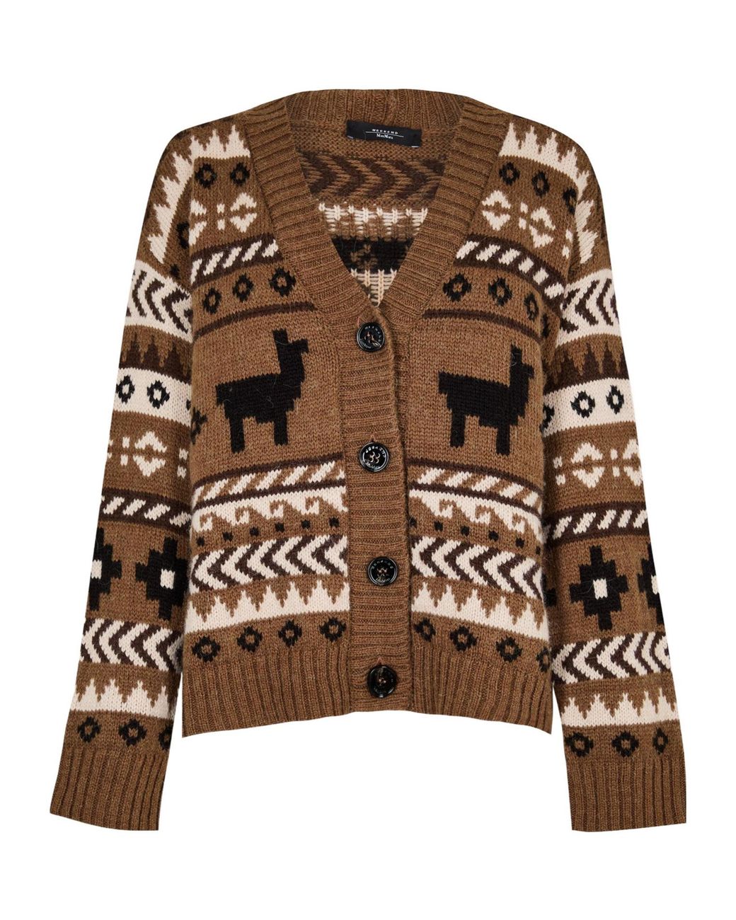 Weekend by Maxmara Brown V-Neck Knit Cardigan