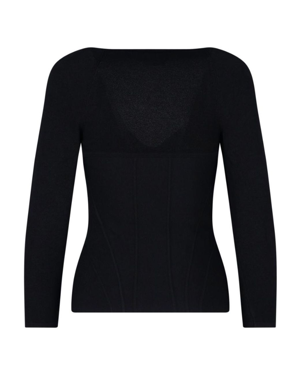 McQueen Black Long Sleeved Stretched Top