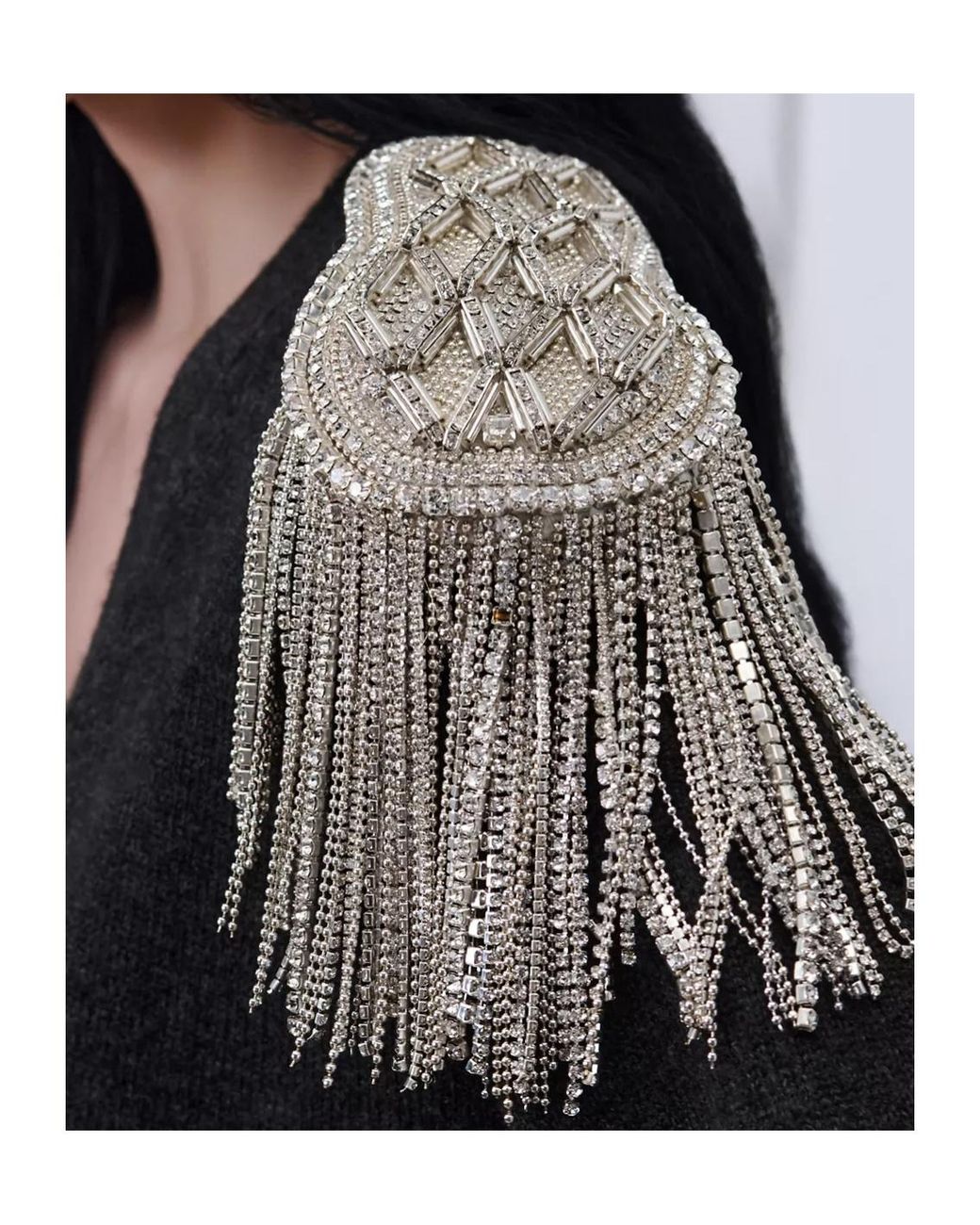 Dior Black Oversized Cardigan With Embroidered Epaulets