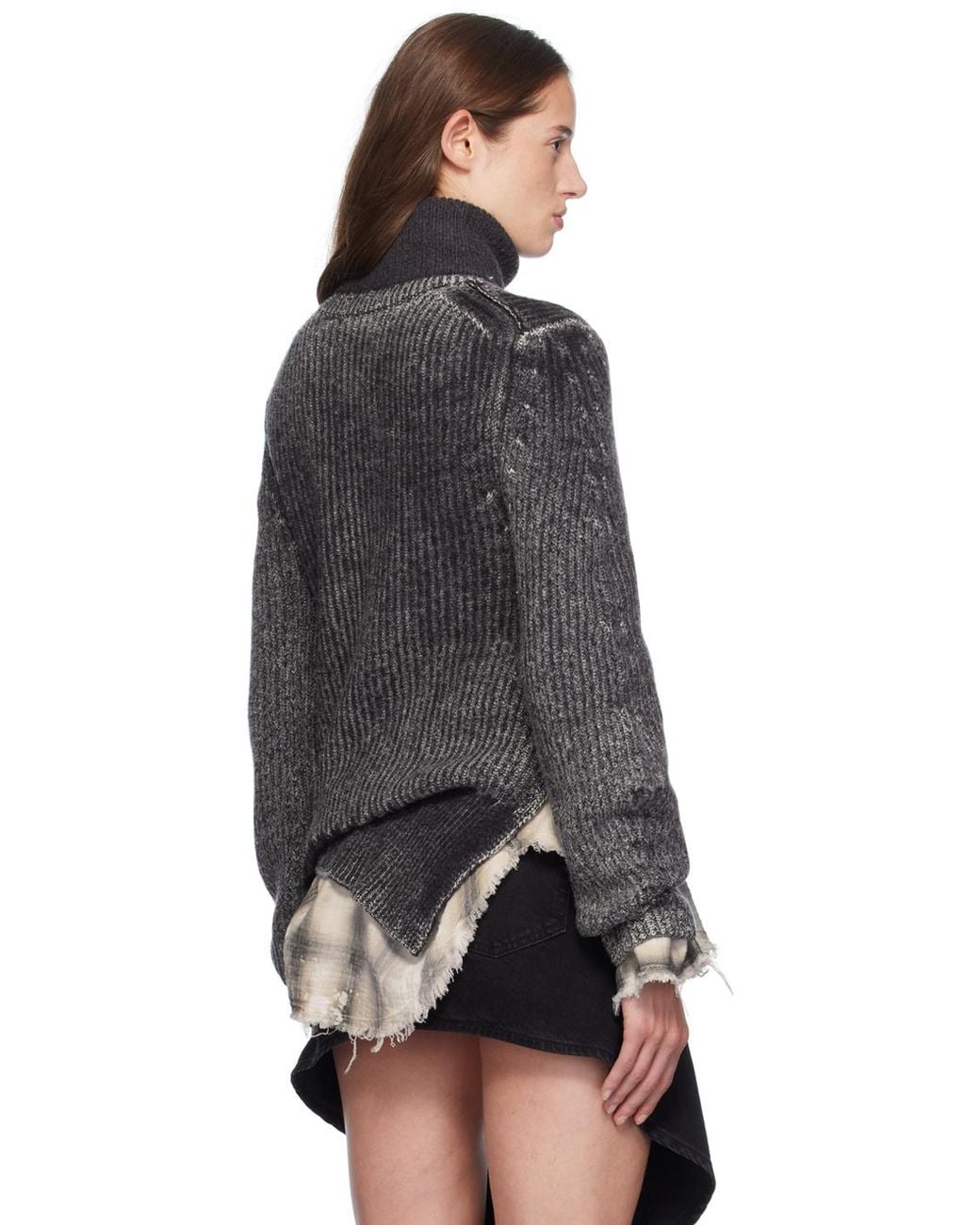 Acne Black Wool Blend Turtleneck