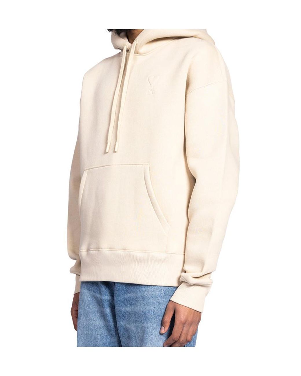 AMI Natural Long-Sleeved Drawstring Hoodie for men