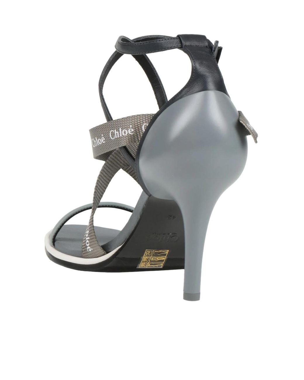 Chloé White Round-Toe High-Heel Sandals