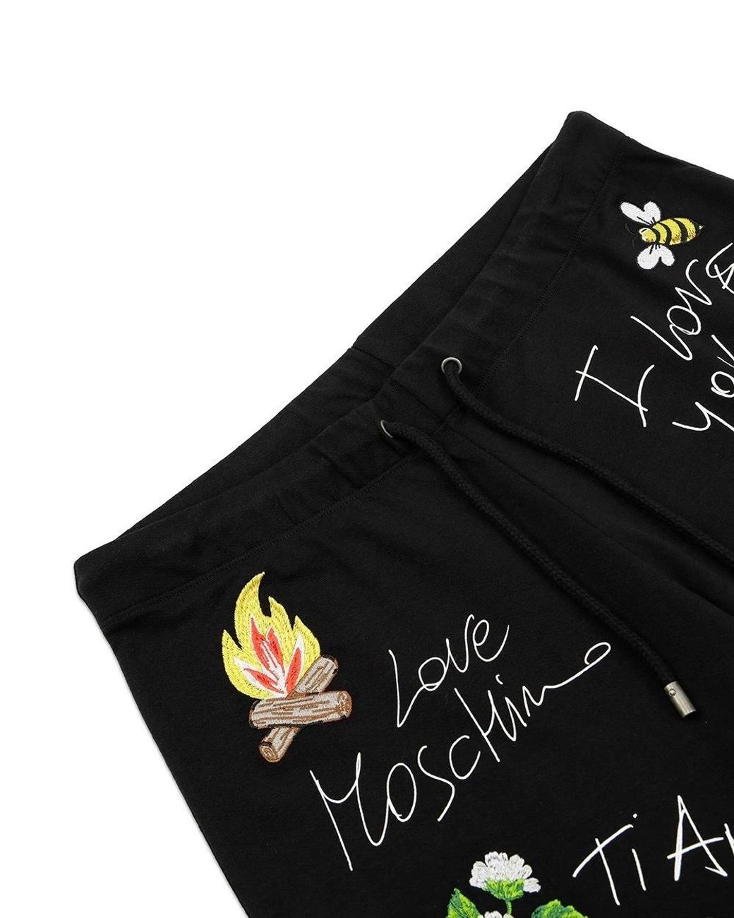 Moschino Black Logo Embroidered Sweatpants