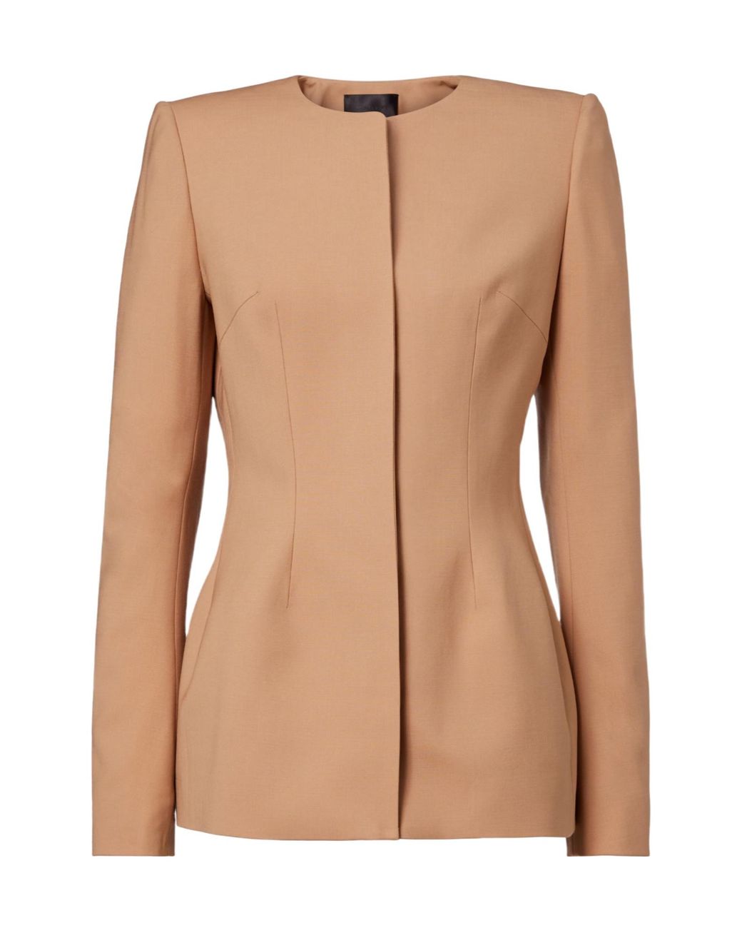 Mugler Brown Crew Neck Suit Jacket