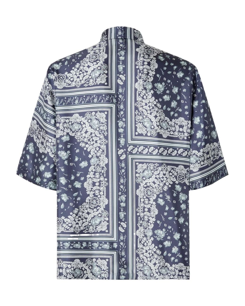 Fendi Blue Bandana Printed Short Sleeved Shirt for men