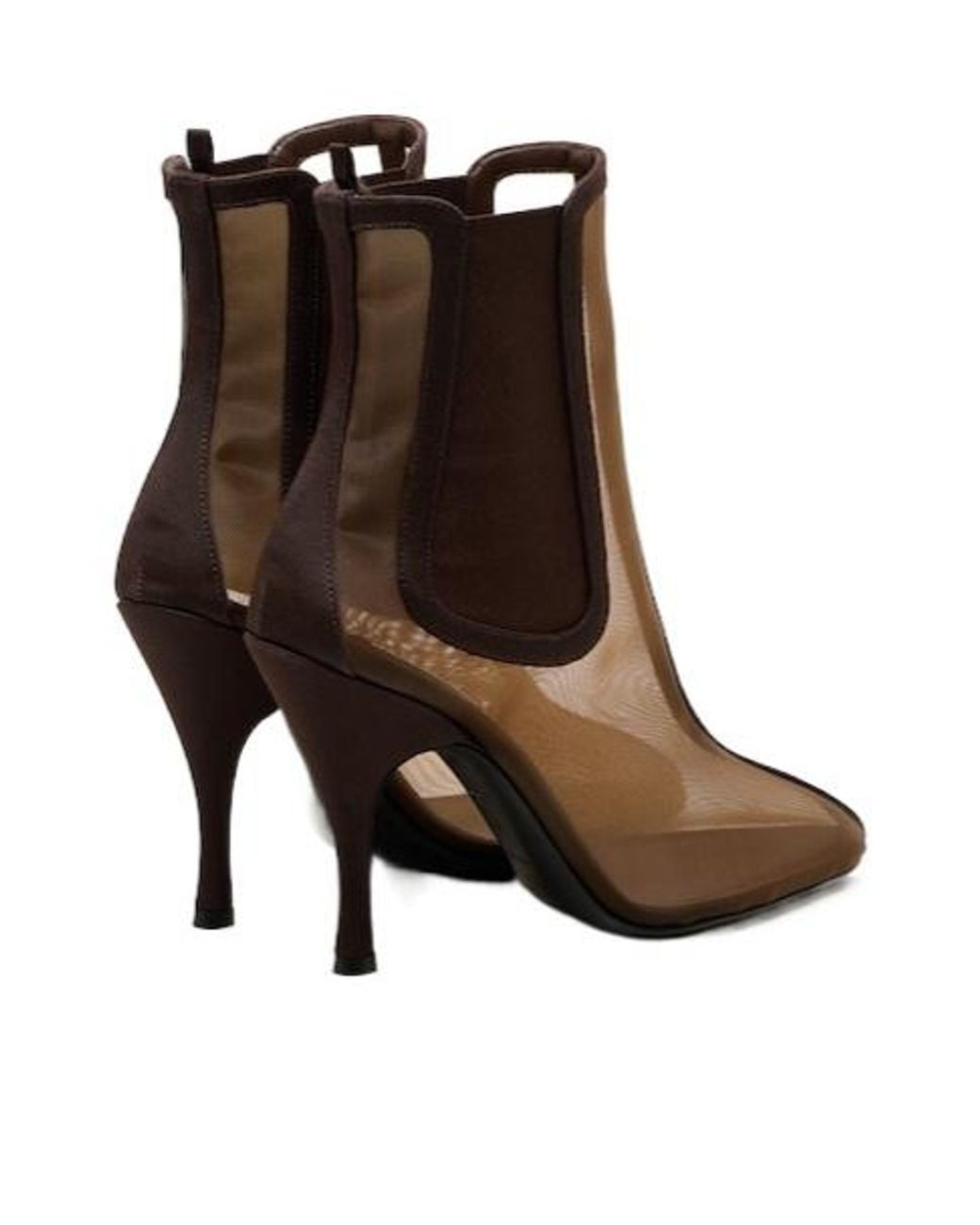 Alaïa Brown Minimal Mesh Ankle Boots
