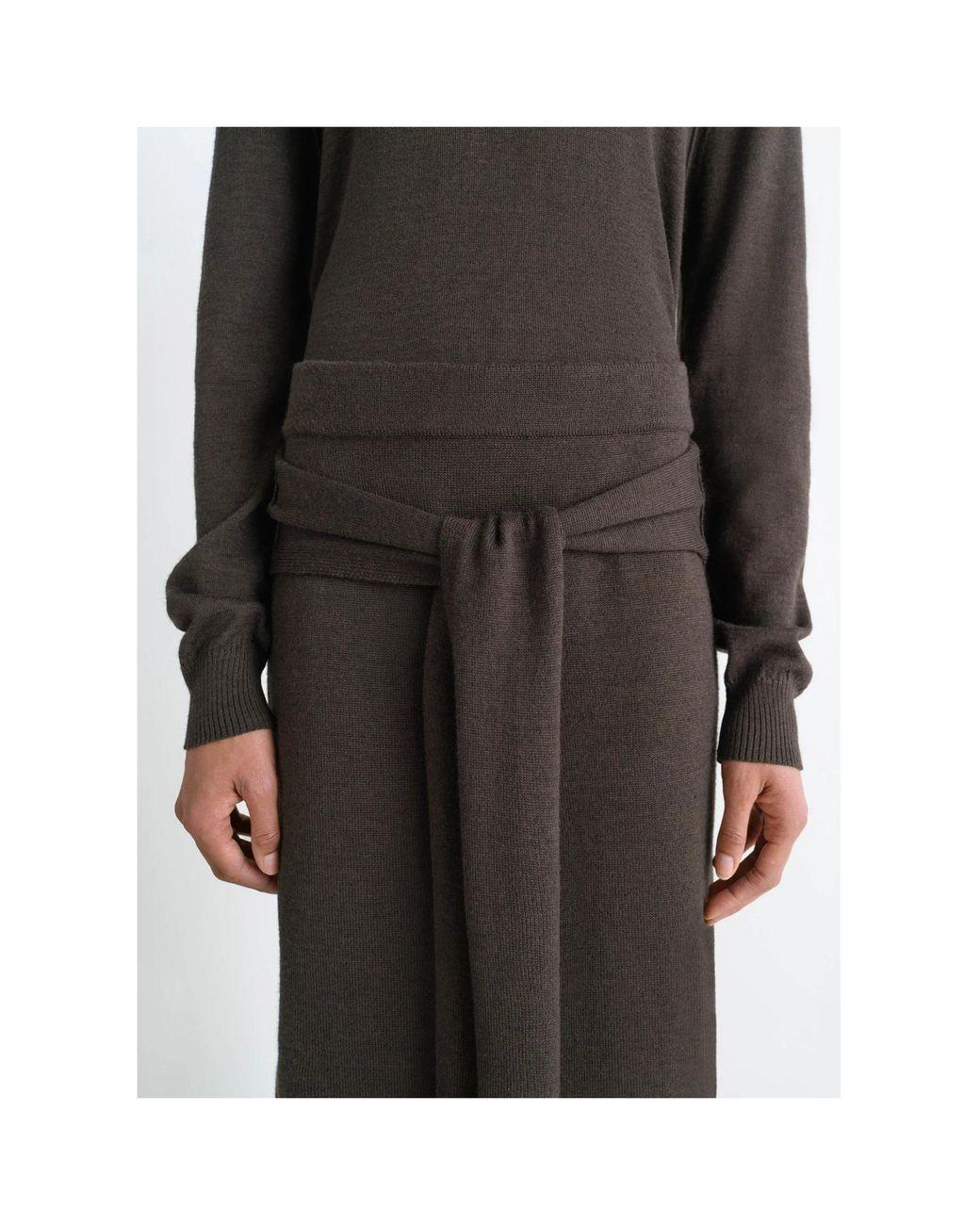 Lemaire Black Tie-Around Side Slit Midi Skirt