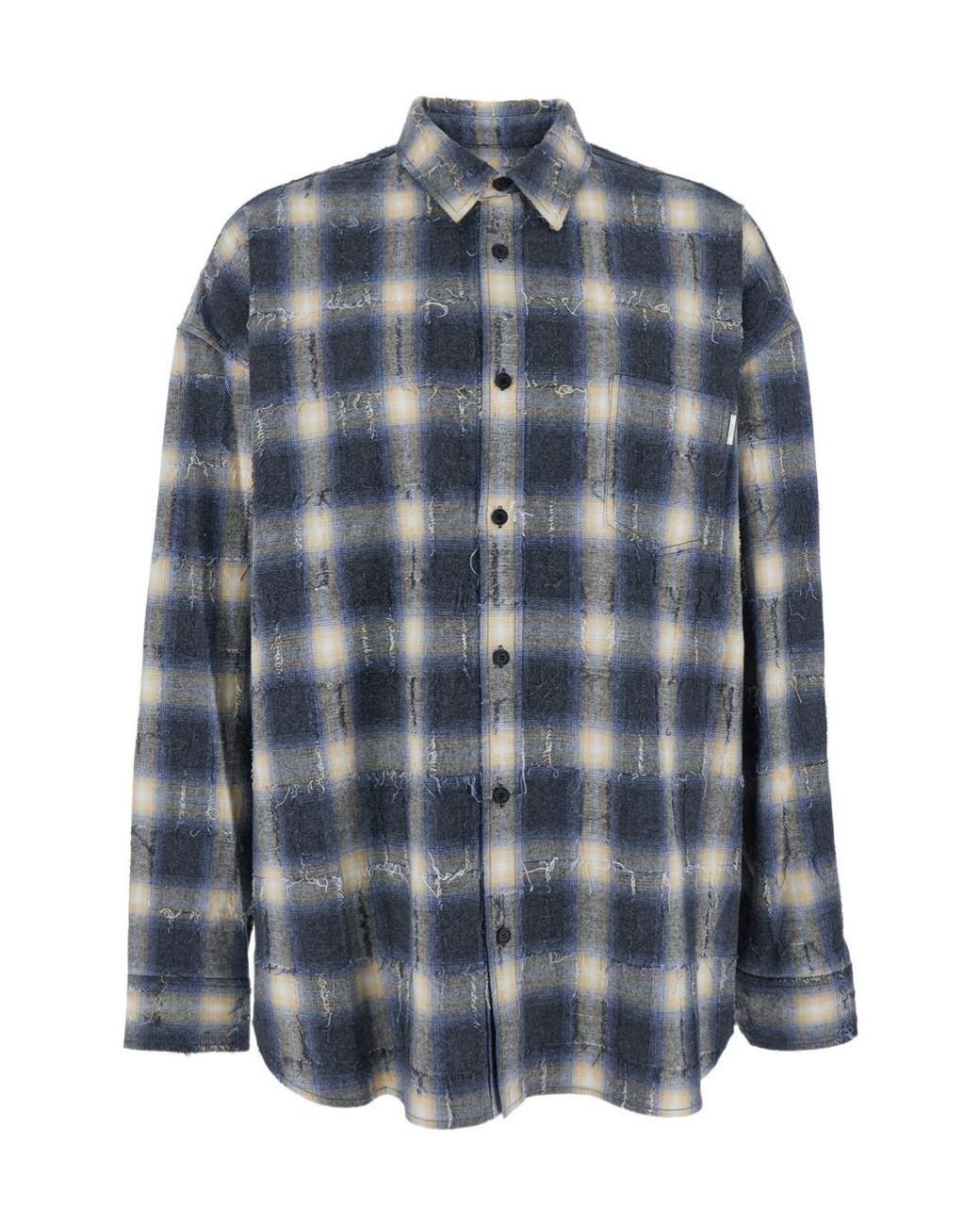 Juun.J Blue Check Long Sleeve Shirt for men