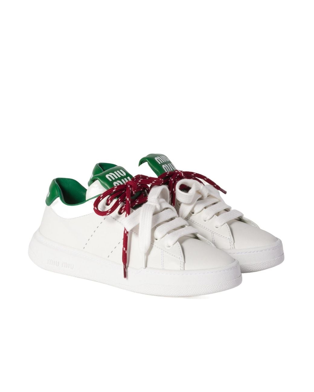 Miu Miu Multicolor Round-Toe Lace-Up Sneakers