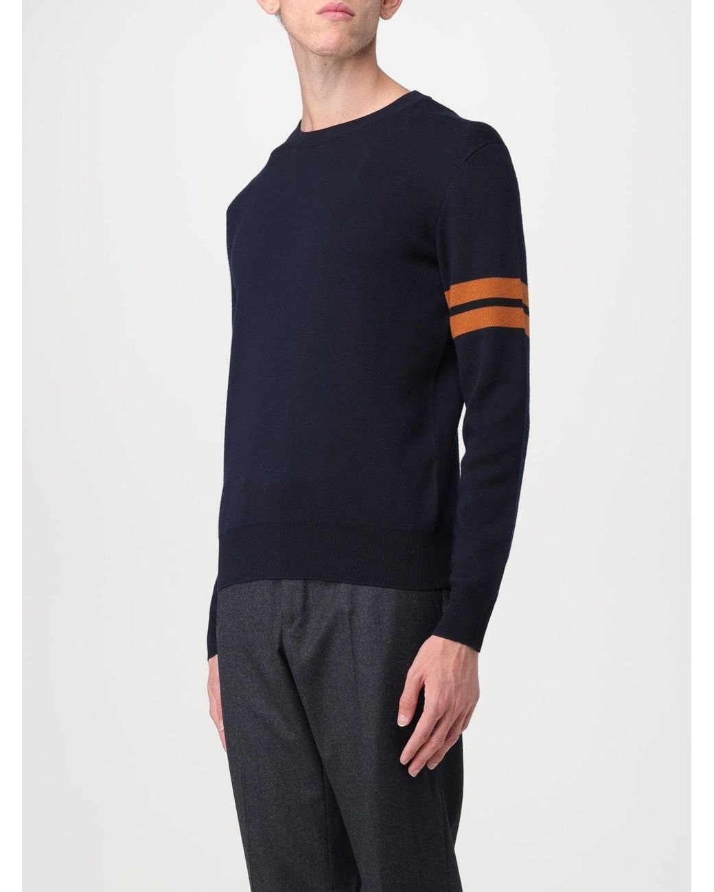 Zegna Blue Striped Long-Sleeved Sweater for men