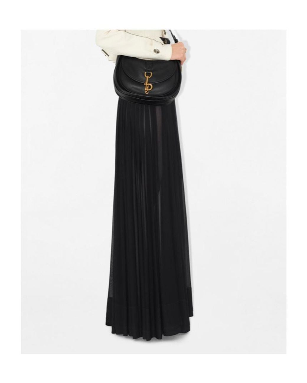 Burberry Black Pleated Maxi Skirt
