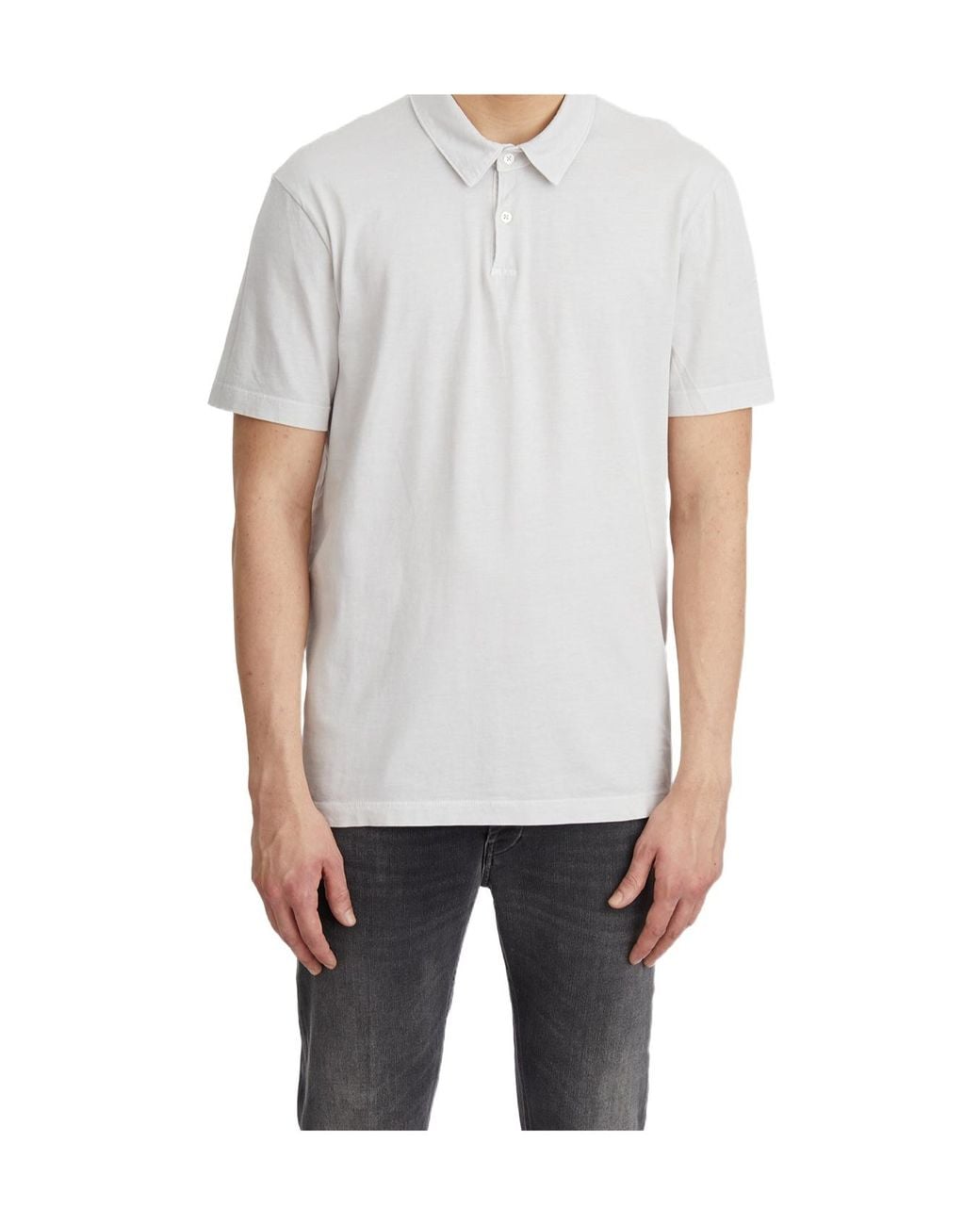 James Perse Gray Short-Sleeved Polo Shirt for men