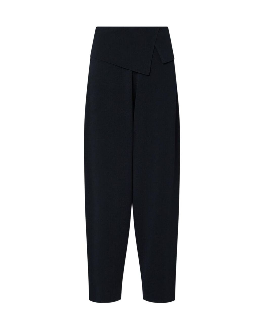 Liu Jo Black Fold-Over Waist Knit Trousers