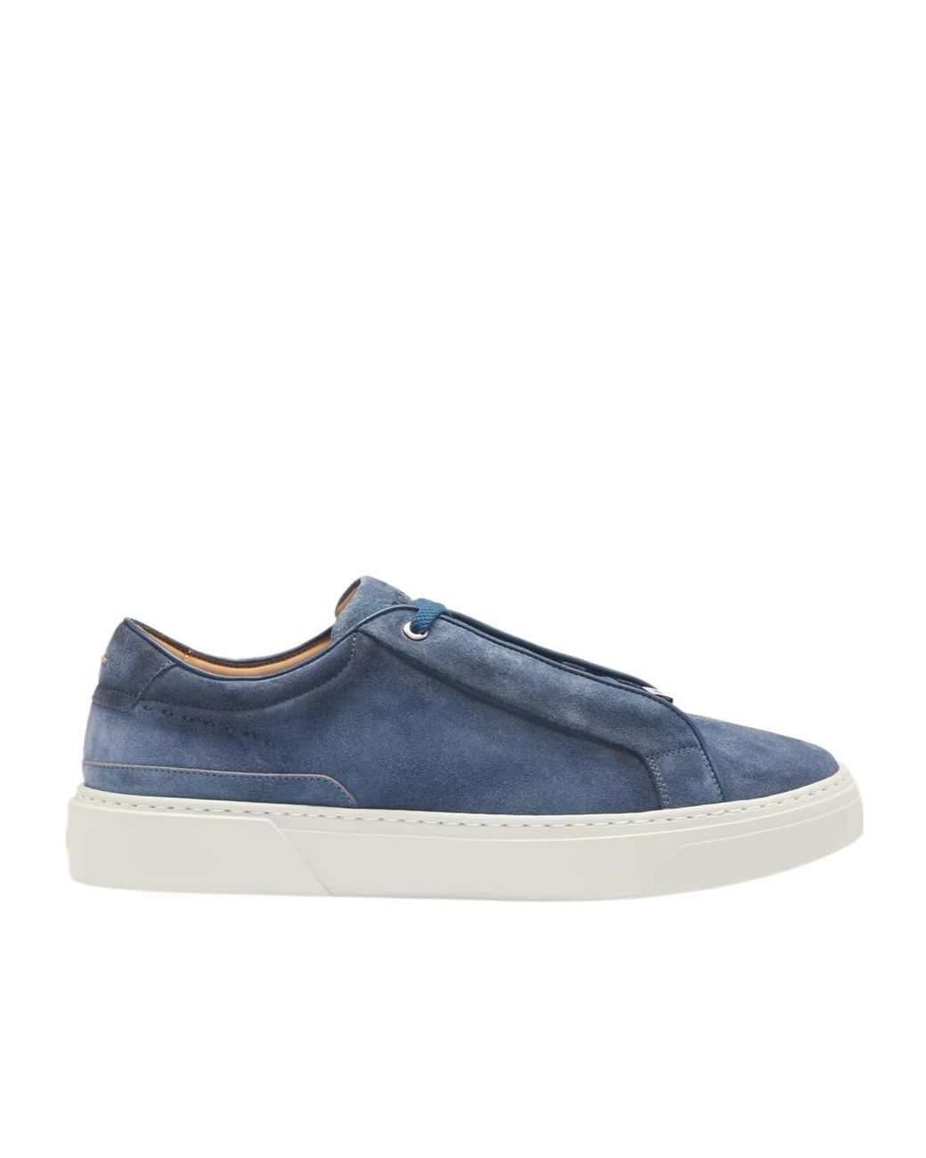 Boss Blue Gary Suede Low-Top Sneakers for men
