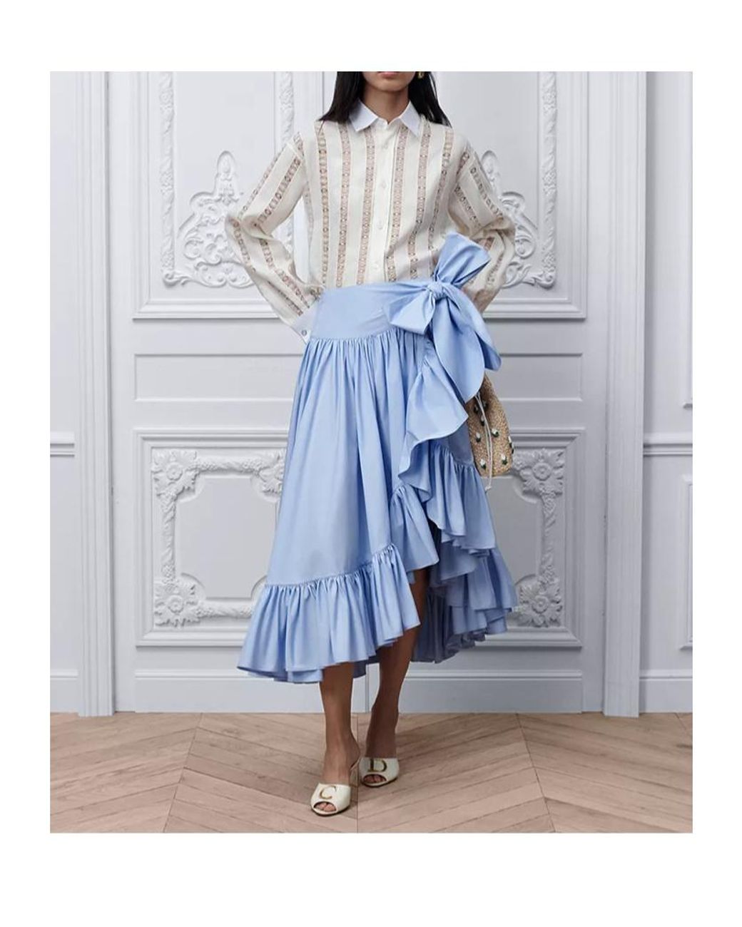 Dior Natural Iviera Embroidered Blouse