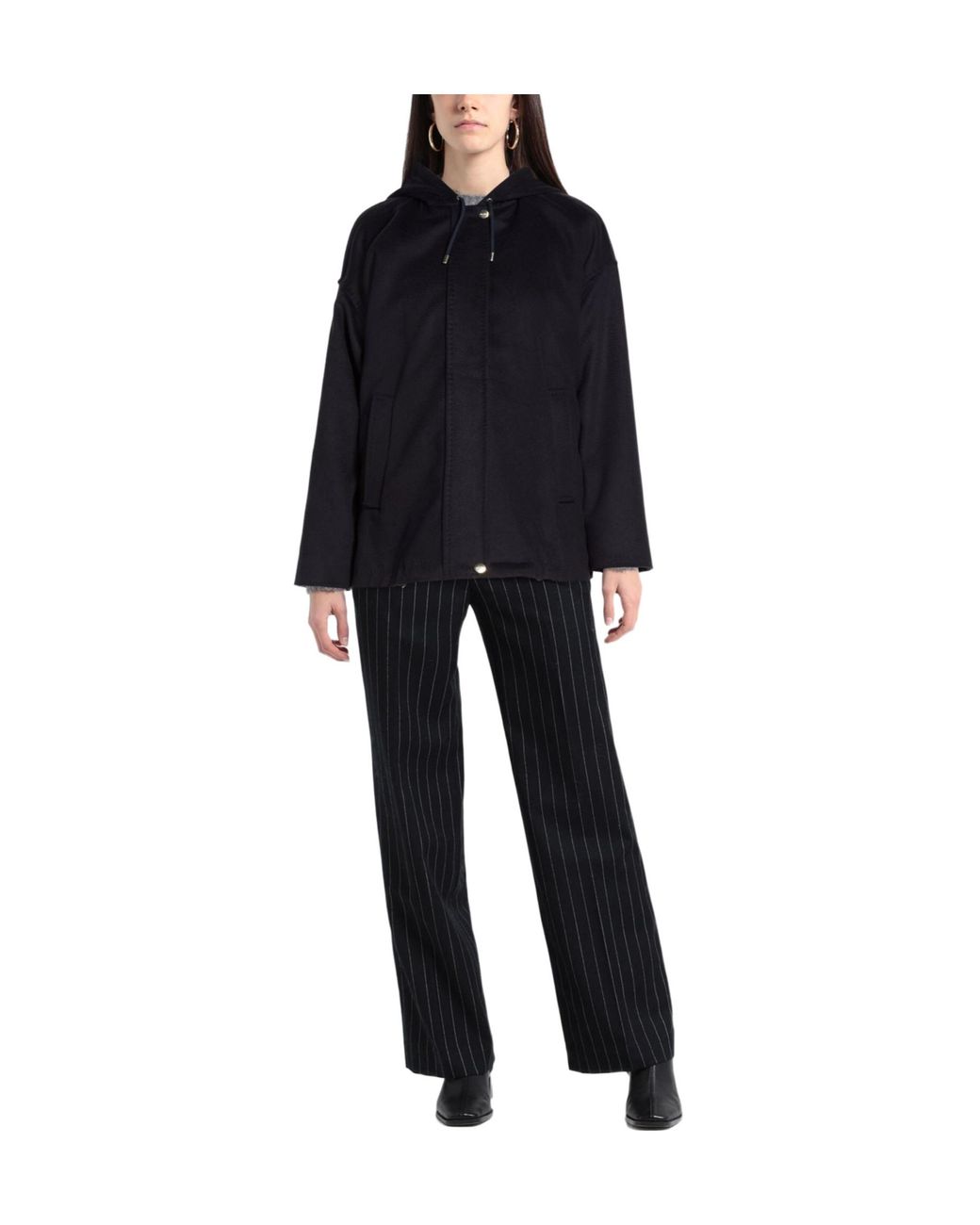 Max Mara Blue Hooded Short Coat