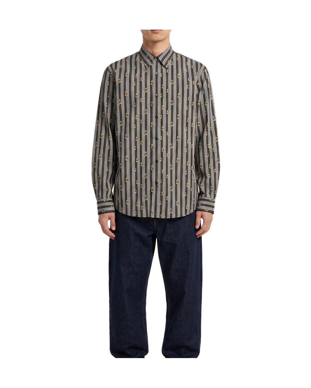 Dries Van Noten Gray Long Sleeve Buttoned Shirt for men
