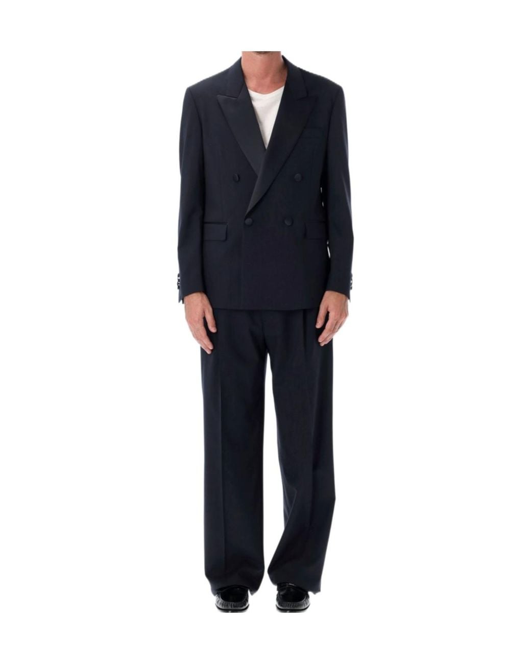 Lardini Blue Double-Breasted Smoking Blazer for men