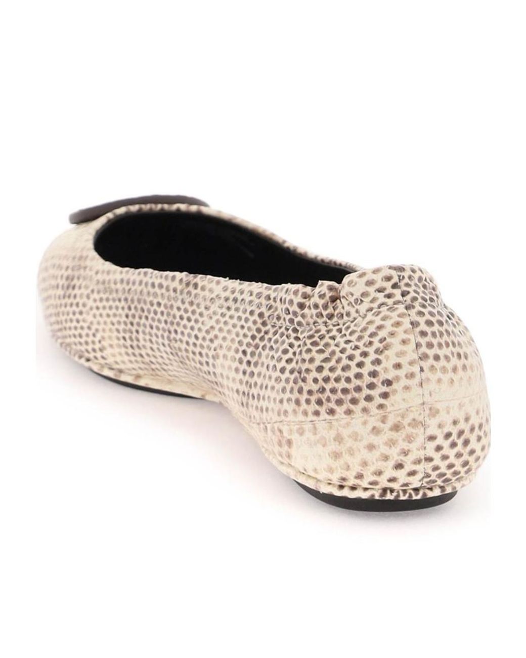 Tory Burch Natural Minnie Travel Ballerine Shoes