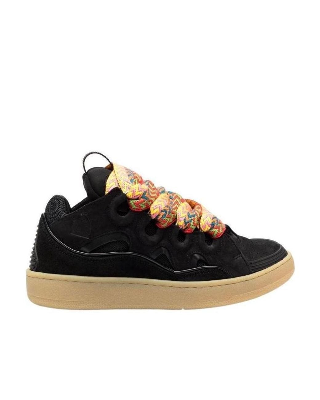 Lanvin Black Curb Lace-Up Sneakers