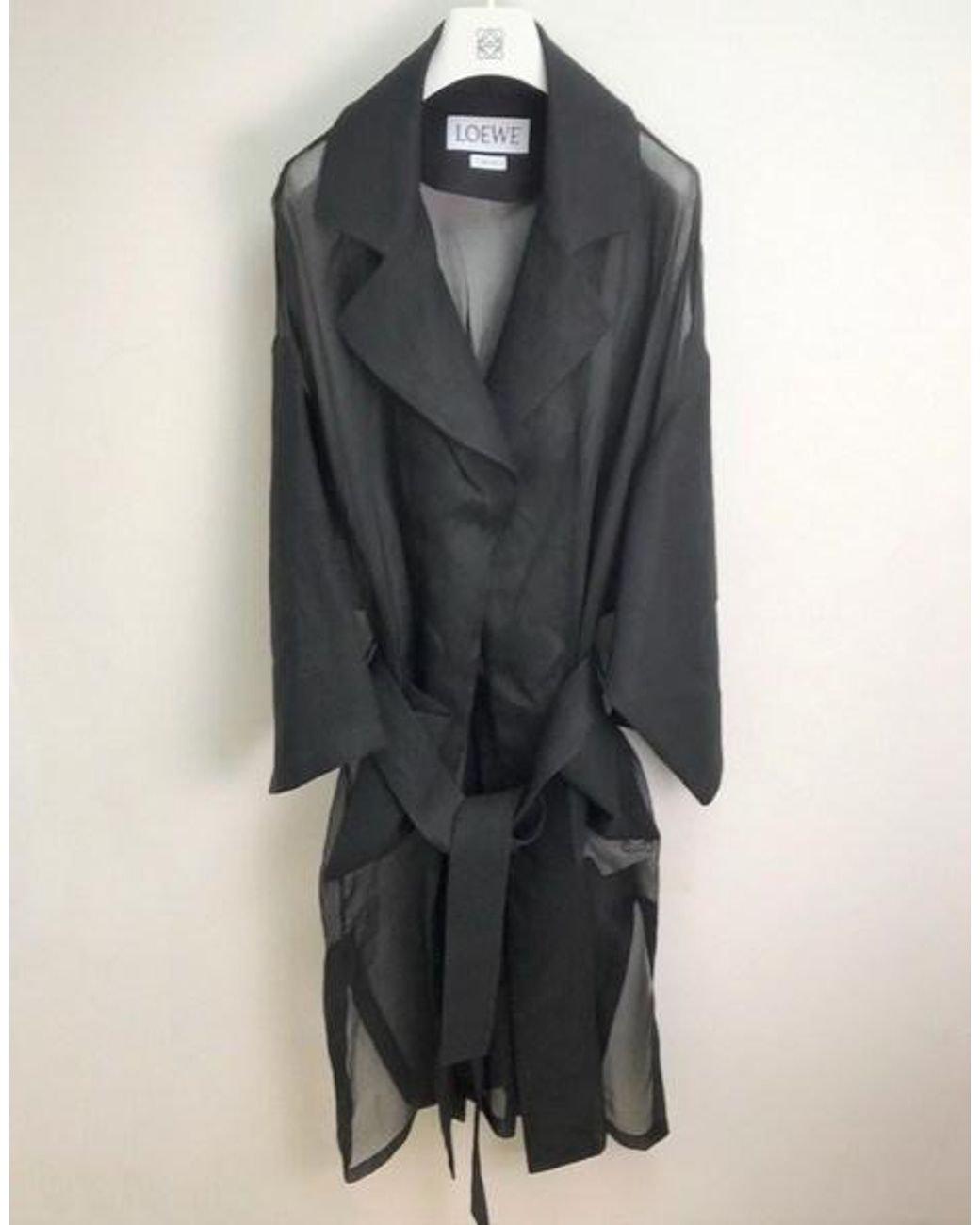 Loewe Gray Organdy Oversize Belt Coat