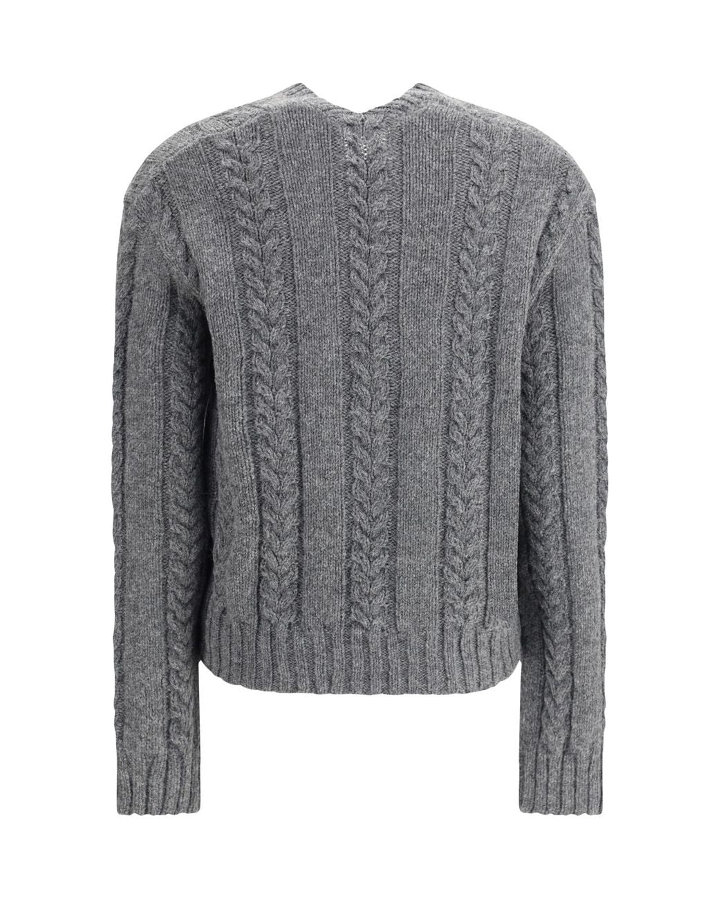 Loewe Gray V-Neck Knitted Jumper